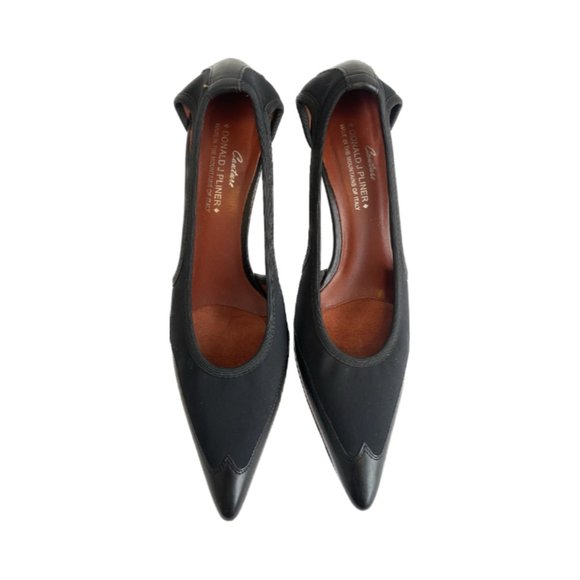 Donald J. Pliner Couture Black Wingtip Heels - Picture 1 of 4